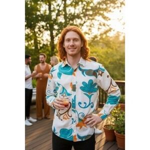 RETRO BOHO‎ Appliquéd wild colored shirt by Vintage Red